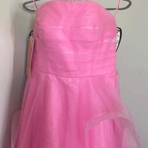 Kissprom NWT Elisa Light Pink A Line Strapless Organza Prom Dress Sz 4 - Picture 9 of 13